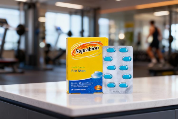 قرص مولتی ویتامین آقایان سوپرابیون روی میز